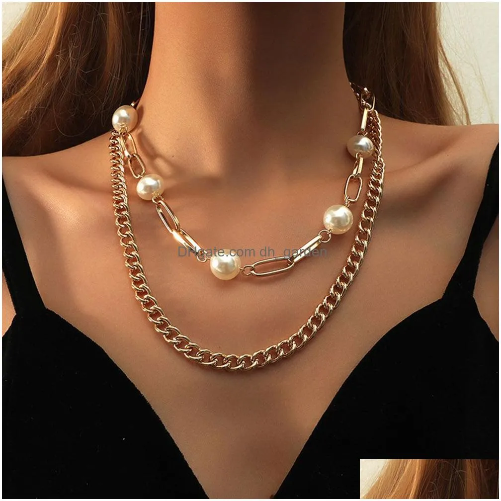 Baroque Simated Pearl Necklaces Women Toggle Chain Statement Choker Necklace For Fashion 2021 Trend Jewelry Dhgarden Otwkl