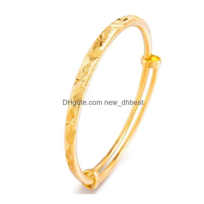 Bangle Fashion Accessories Wholesale Wire Bangle Bracelets Diy Jewelry Gold-Plated Bangles Adjustable Expandable Charm Scpture Bracele Dhcth