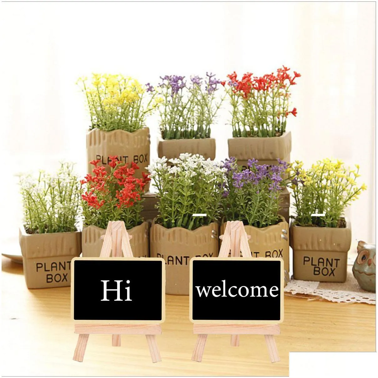 Party Decoration Party Decoration Small Wooden Chalkboard Signs With Easel Stand Mini Blackboard For Food Cards Table Numbers Brunch D Dhpxj