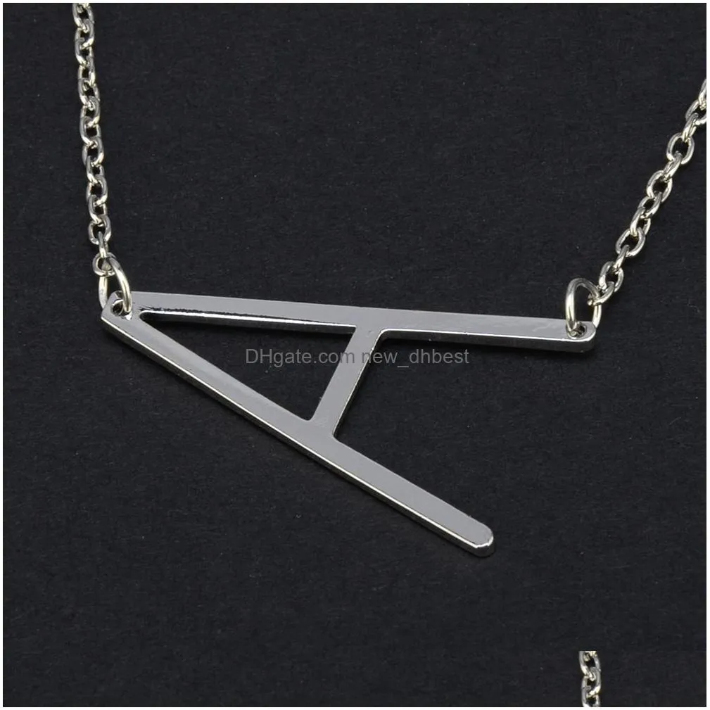 Pendant Necklaces Women Necklace Clavicle Chain Fashion Girl Gold Sier Plated A-Z 26 Letters Pendant Alloy Chains Necklaces Chokers Je Dh3Aw