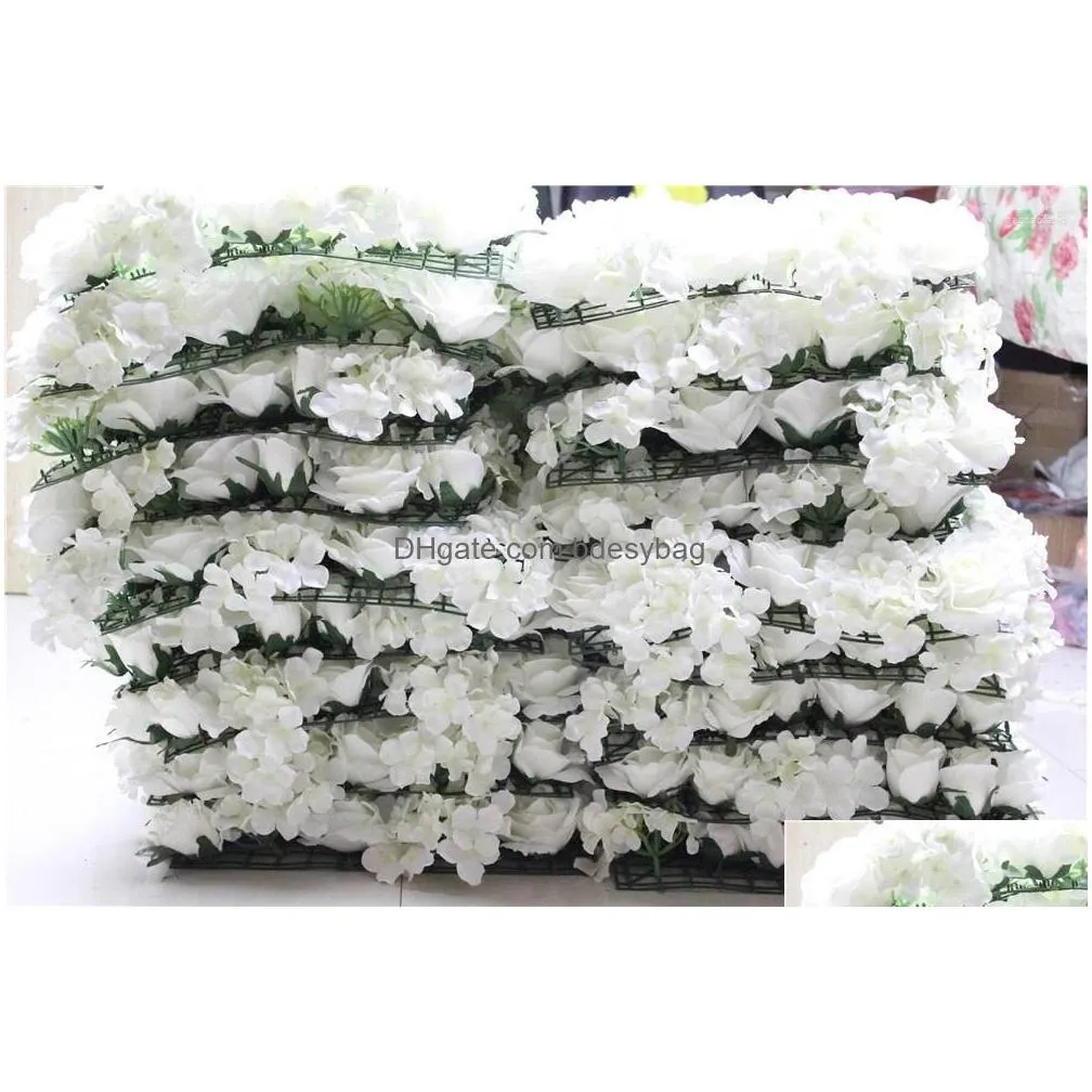 Decorative Flowers Spr Ivory- 20Pcs/Lot Selling Stage Backdrop White And Pink Fancy Flat Wall Flower For Indoor Decoration Dh013