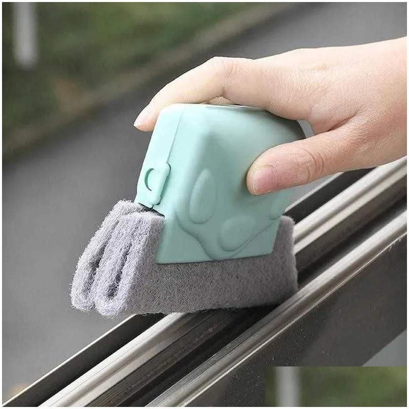 Cleaning Brushes Creative Window Groove Cloth Brush Windows Slot Cleaner Clean Tool Drop Delivery Home Garden Housekee Organization Dhsja