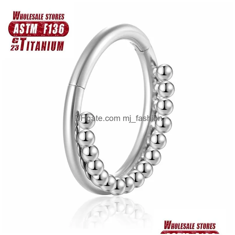Nose Rings & Studs Titanium Tragus Helix Piercing G23 Cartilage Nose Ring Hinge Sections Y Charming Body Earrings Labret Jewelry Body Dhnrt