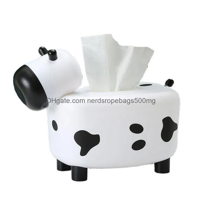 Tissue Boxes & Napkins Tissue Boxes Napkins Diy Tootick Dispenser Home Office Storage Holder Organizer Cute Box Decor Cartoon Cow Home Dhwja