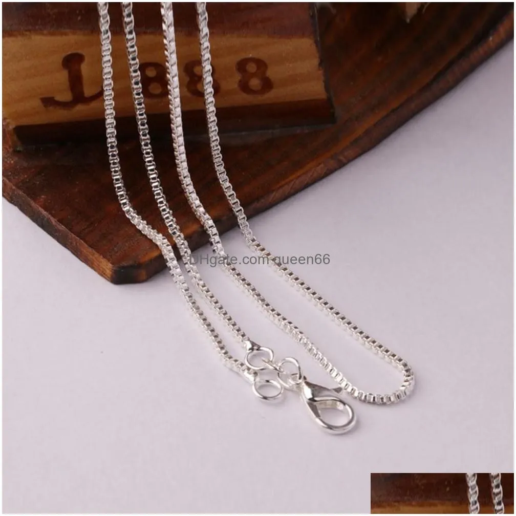 Chains 10 Pcs Fashion Box Chain 18K Gold Plated Chains Pure 925 Sier Necklace Long Jewelry For Boy Girls Womens Mens 1M7947755 Jewelry Dhozd