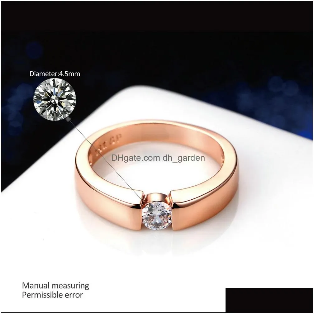 Double Fair Princess Cut Stone Engagement/Wedding Rings For Women White/Rose Gold Color Womens Ring Jewelry Sale Dfr400 Dhgarden Otrsk