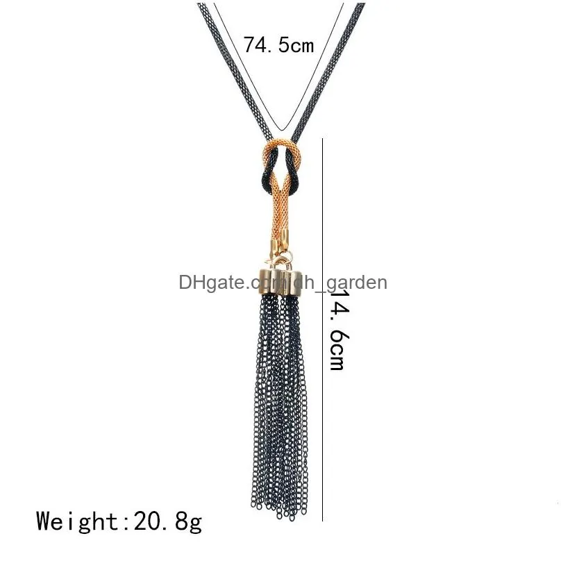 2021 Fashion Female Pendant Necklace Tassel Long Winter Sweater Chain Women Charm Wholesale Dhgarden Ot6Kl