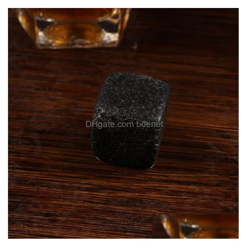 Ice Buckets And Coolers In Bk High Quality Natural Whiskey Stones Whisky Cooler Rock Soapstone Ice Cube With 100Pcs Ta1797521563 Home Dhdhl