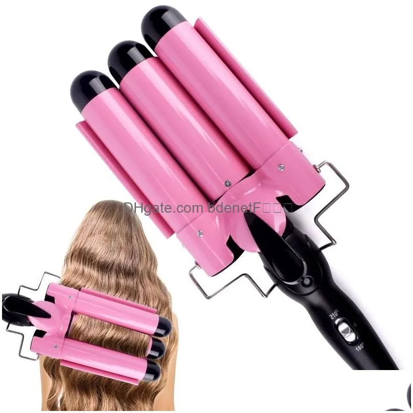 Curling Irons Professional Hair Curling Iron Ceramic Triple Barrel Curler Irons Wave Waver Styling Tools Styler Wand5557583 Hair Produ Dhbwf