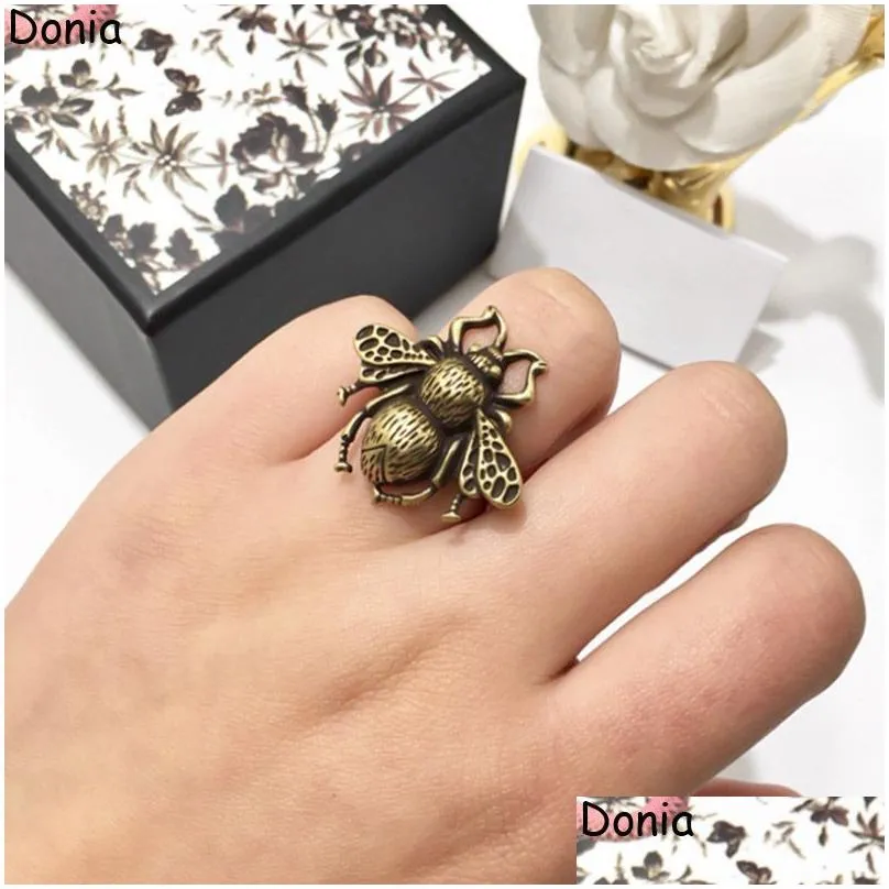 Band Rings Donia Jewelry Luxury Ring Retro Bee Ancient Gold European And American Fashion Handmade Designer Gift1419235 Jewelry Ring Dh6Ih