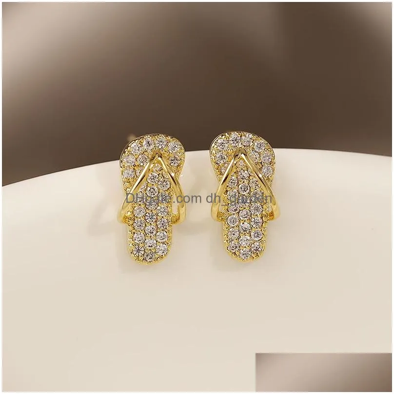 Creative Mini Shoes Gold Stud Earrings For Woman Korean Fashion Jewelry Girls Unusual Gift Party Luxury Earring Dhgarden Ot1Sg