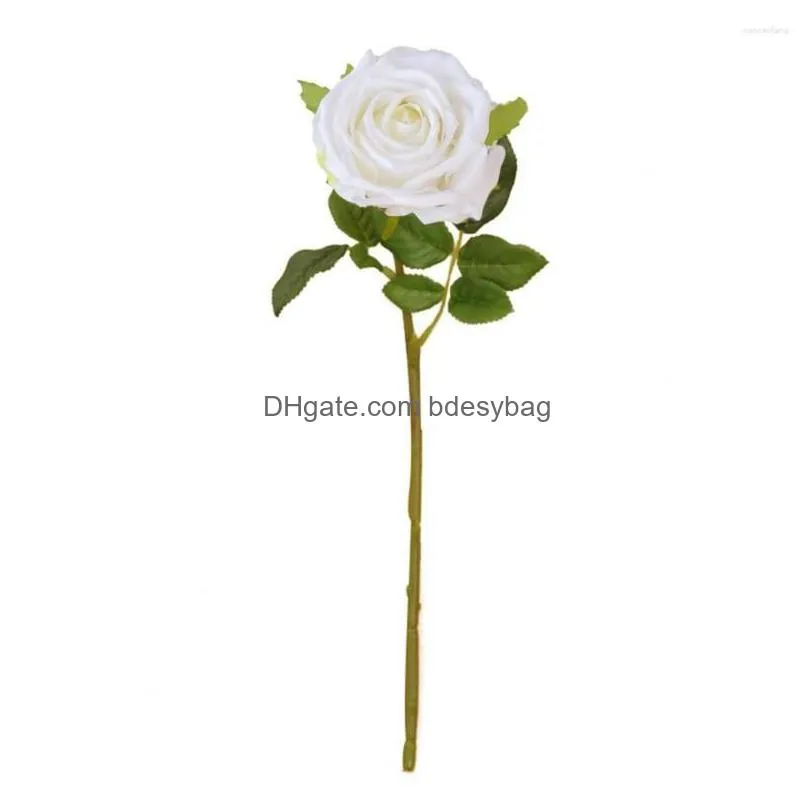 Decorative Flowers Wonderf Long Service Life No Need To Water Fake Faux Silk Rose Flower Home Impment Artificial Dhenq