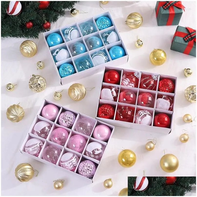 Party Decoration Party Decoration Electroplating Christmas Balls Room Decor Gift Box Tree Pendant Home Bedroom Layout Holiday Ornament Dhza2