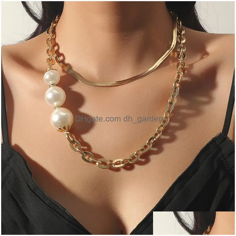 Baroque Simated Pearl Necklaces Women Toggle Chain Statement Choker Necklace For Fashion 2021 Trend Jewelry Dhgarden Otwkl