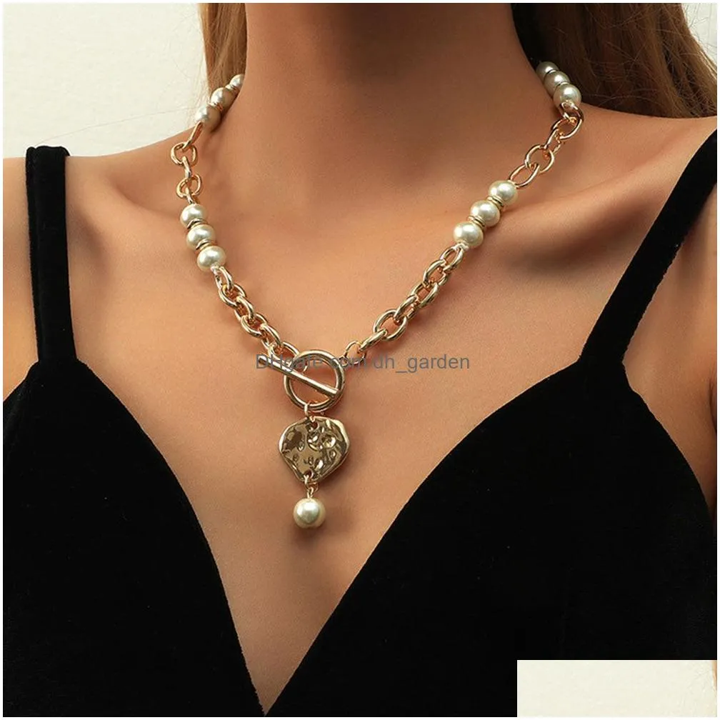 Baroque Simated Pearl Necklaces Women Toggle Chain Statement Choker Necklace For Fashion 2021 Trend Jewelry Dhgarden Otwkl