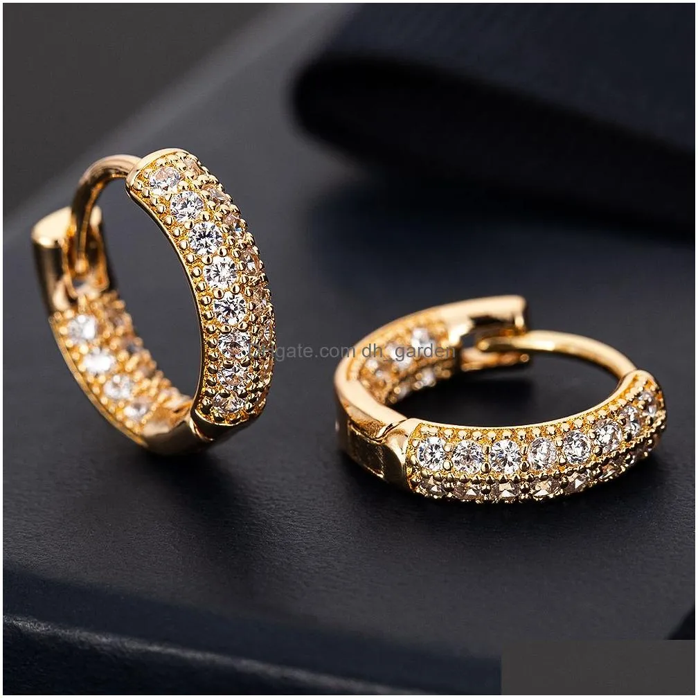 Small Circle Hoop Earrings For Women Rose Gold Cz Zirconia Round Earring Ear Piercing Jewelry Gifts Brincos Bijoux Dhgarden Ot1Ja