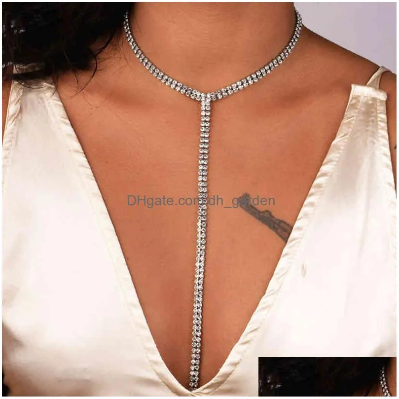 2021 New Selling Rhinestone Choker Crystal Gem Luxury Chokers Collar Chocker Chunky Y Necklace Women Jewelry Accessories Dhgarden Otqax