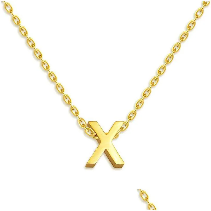 Pendant Necklaces 26 Stainless Steel English Initial Necklace Pendant Gold Letter String Women Fashion Jewelry Gift Will And Jewelry N Dhx0N