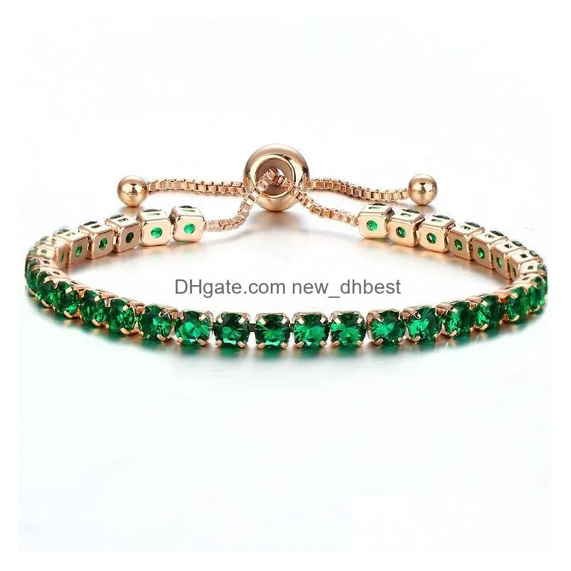 Charm Bracelets Adjustable Bracelet Cuffs Row Cubic Zirconia Diamond Bracelets Wedding Fashion Jewelry For Women Kids Gift Jewelry Bra Dhq7Z