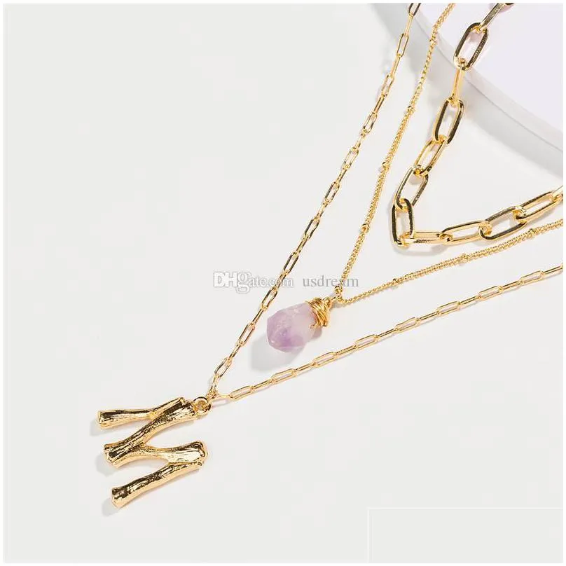 Pendant Necklaces 26 A-Z English Initial Necklace Gold Chains Letter Mtilayer Choker Women Necklaces Summer Hip Hop Jewelry Jewelry Ne Dhuc2