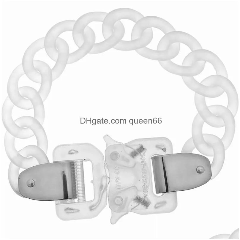 Chains Chains 1017 Alyx 9Sm Transparent Bracelets Men Women Classic Chain Bracelet High Quality Matte Plastic Safety Jewelry8276813 Je Dhxzk