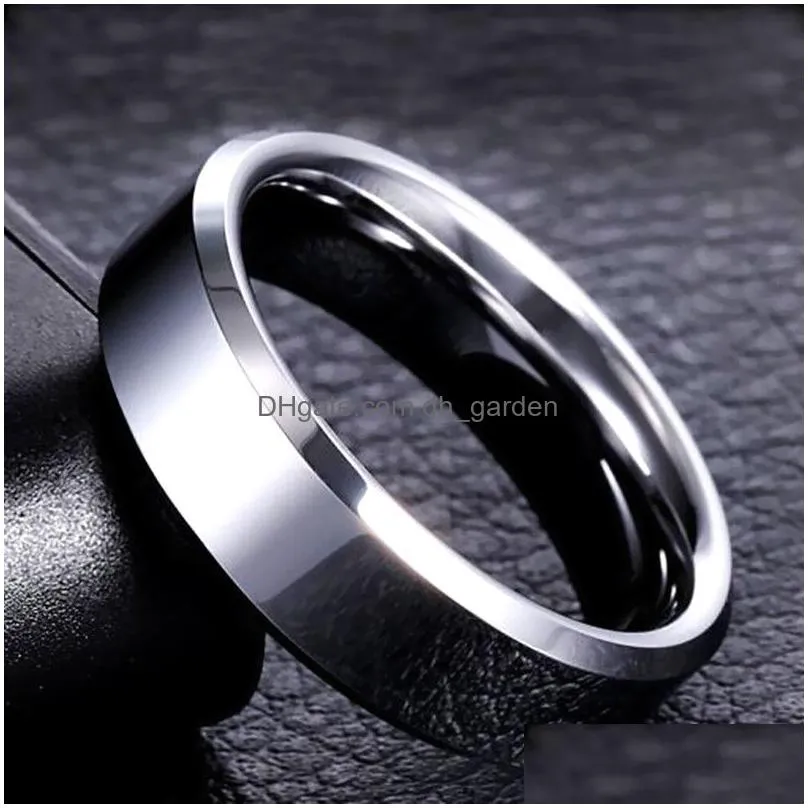 Juchao Fashion Ring Men Women Titanium Steel Black Jewelry Dhgarden Othow