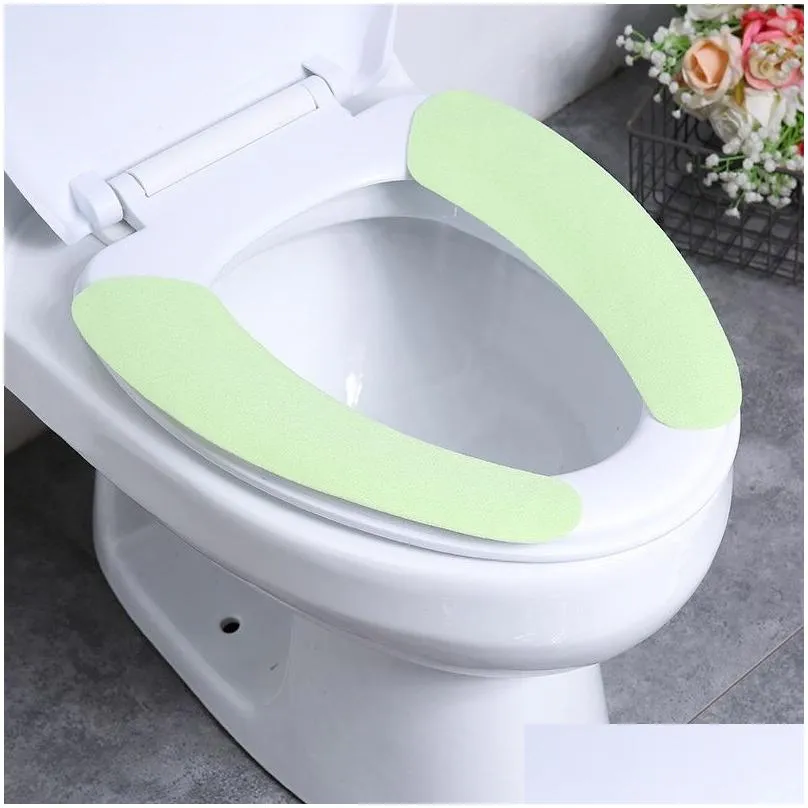 Toilet Seat Covers Toilet Seat Ers Er Household Washable Green Purple Pink Sticky Waterproof Wc Cushion Accessories Home Garden Bath B Dhiyk