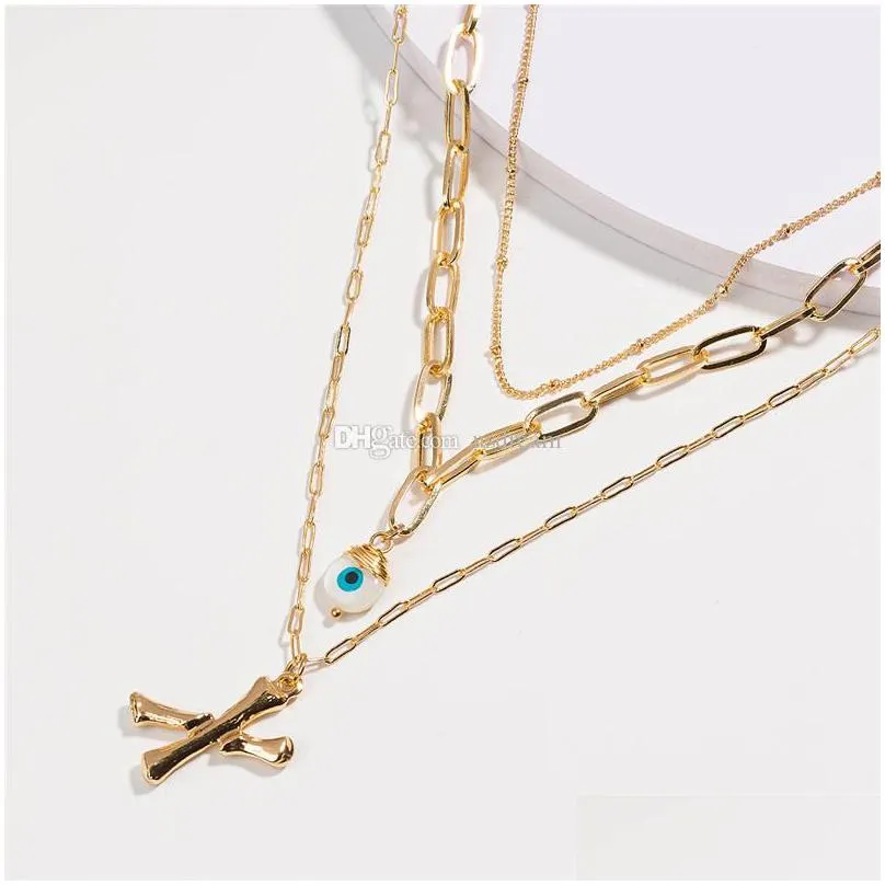 Pendant Necklaces 26 A-Z English Initial Necklace Gold Chains Letter Mtilayer Choker Women Necklaces Summer Hip Hop Jewelry Jewelry Ne Dhuc2