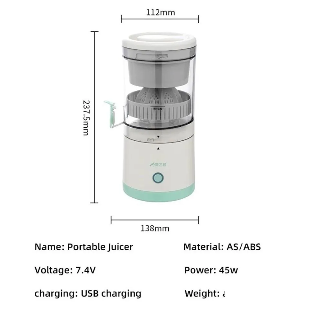 Fruit Vegetable Tools 45W Portable Usb Orange Juicer Kitchen Cutter Rechargeable Mtifunctional 360 Degree Household Juice Hine Mini Dhmnh