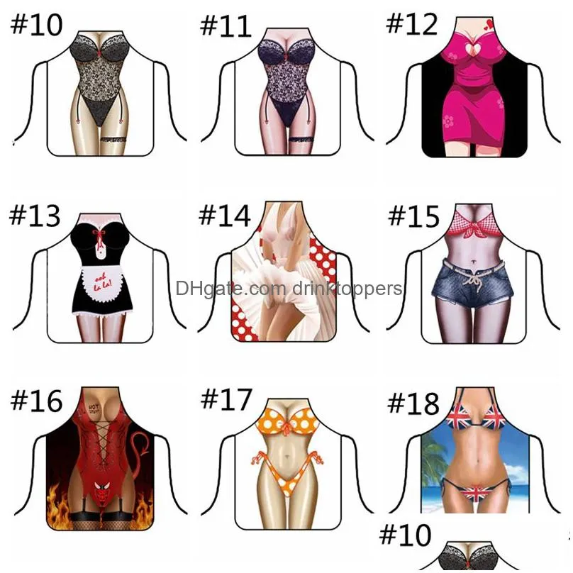 sexy cooking apron funny kitchen apron party baking bbq cosplay aprons creative sexy lady man cartoon aprons home kitchen tools hha815