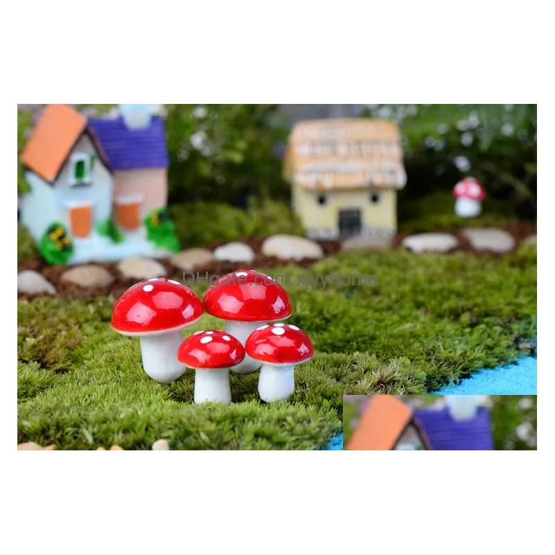 Garden Decorations Artificial Colorf Mini Mushroom Fairy Garden Miniatures Gnome Moss Terrarium Decor Plastic Crafts Bonsai Home For D Dhr5P
