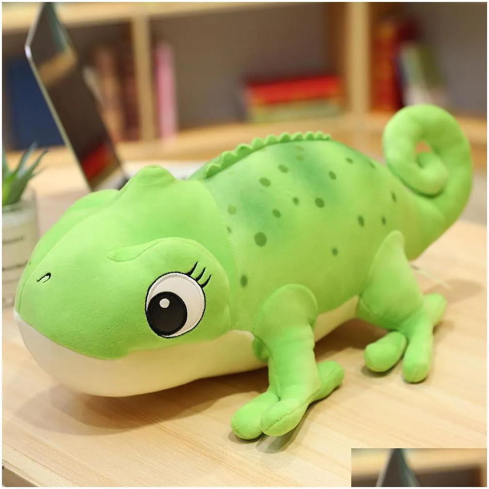 Stuffed & Plush Animals Chameleon Plush Toy Cute Simation Small Lizard Dolls Doll Childrens Birthday Gift For Girls And Boys Ups Or 30 Dh7Il