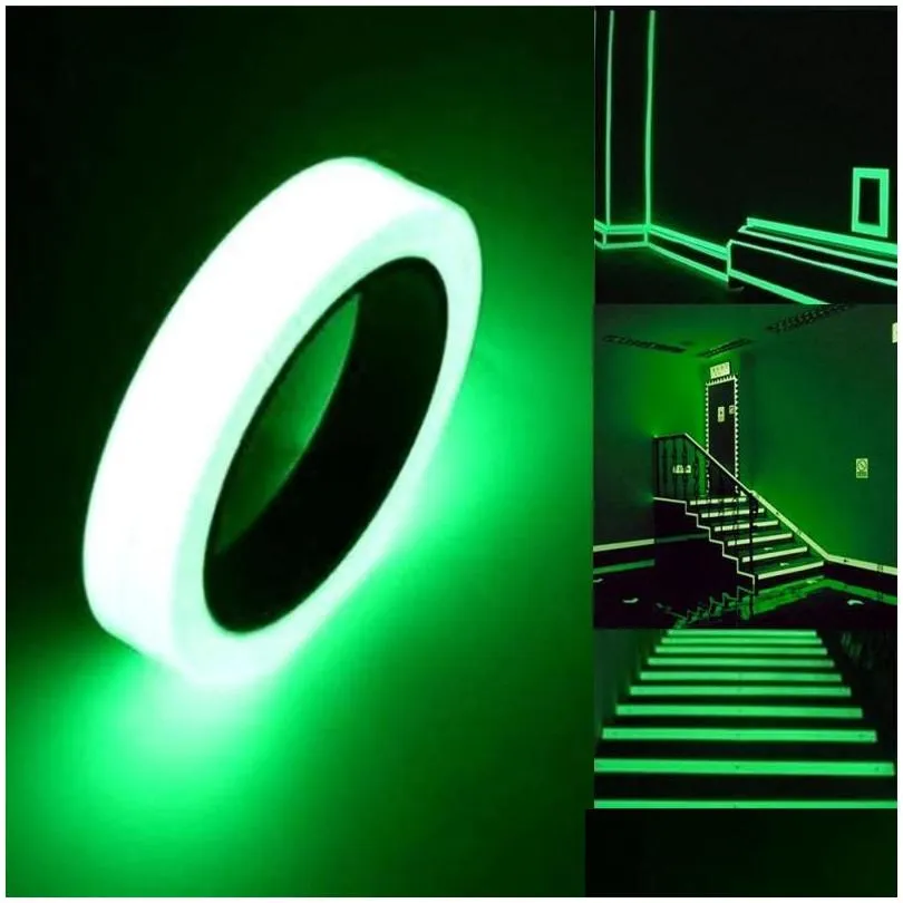 Party Decoration Party Decoration 5M Luminous Self-Adhesive Tape Sticker Poluminescent Glow In The Dark Diy Wall Fluorescent Safety Em Dhdrs