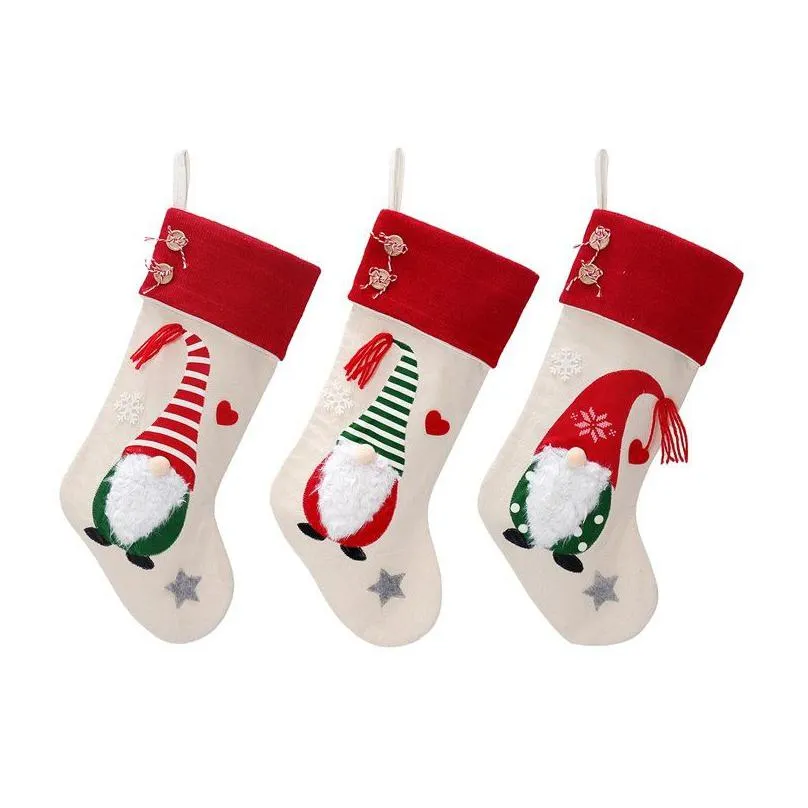 Christmas Decorations Faceless Doll Christmas Stocking Cute Hanging Socks For Party Decoration And Xmas Day Home Garden Festive Party Dh30I