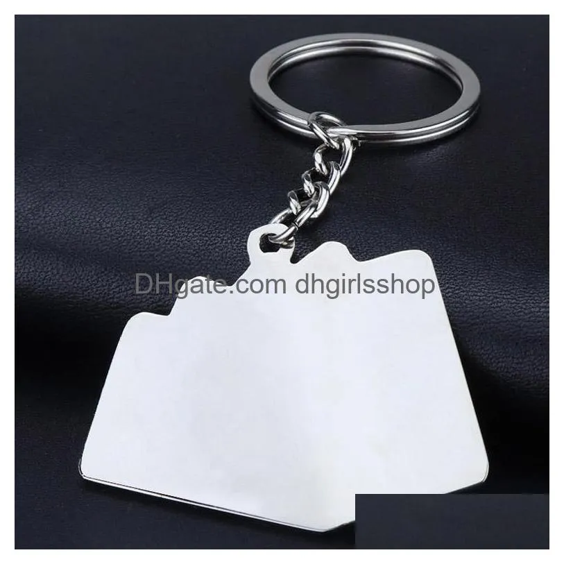 Key Rings Metal Royal Flush Poker Playing Card Key Ring Red Black Keychain Bag Hanging Fashion Jewelry Will And Jewelry Dh5Tq