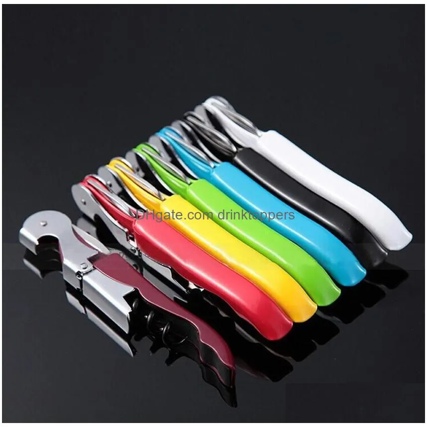 100 pieces/batch wine bottle opener bottles opener stainless steel bottle openers wine bottle opener tool easy to use color variety