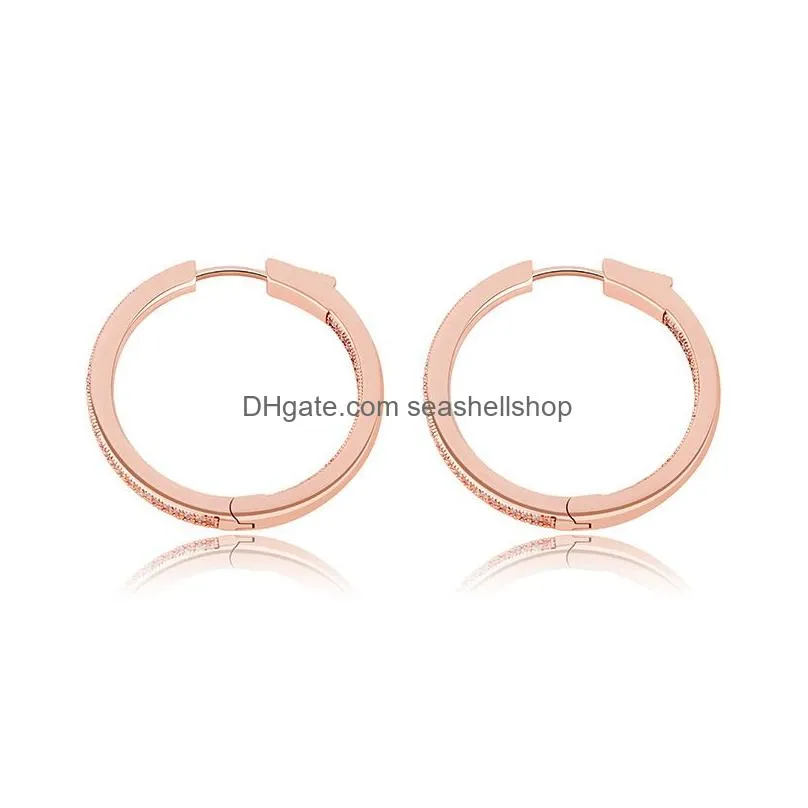 Stud 1 Pair Stud Hip Hop Claw Setting Cz Stone Bling Ice Out Big Circle Hoop Earrings For Women Charm Jewelry Jewelry Earrings Dhu0W