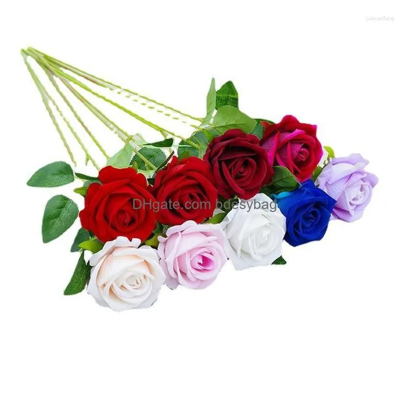 Decorative Flowers Experience The Romance Of Valentines Day With Our Single Plush Cloth Rose And Simation Flower - Perfect Gift For Dh6Hf