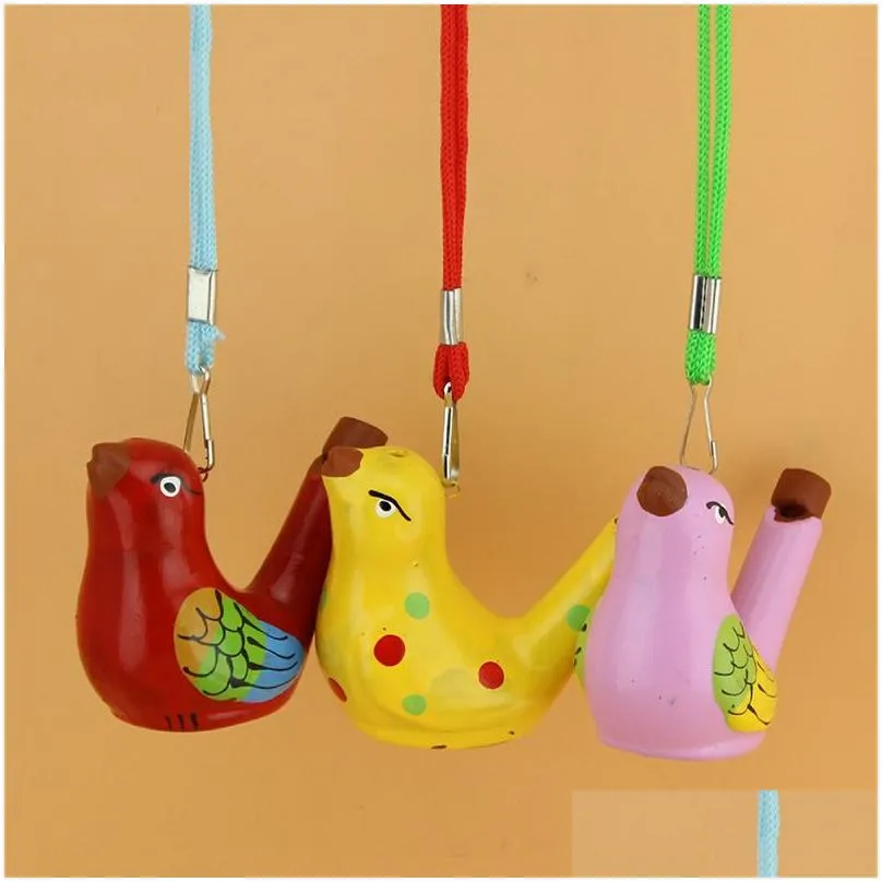 Novelty Items Colour Ceramic Bird Shape Whistle Novelty Items Water Ocarina Song Chirps Bathtime Toys Gift Home Garden Home Decor Dhyrl