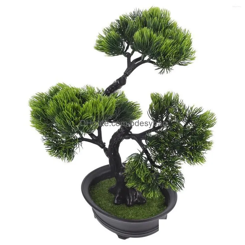 Decorative Flowers Artificial Tree Fake Decors Plants Imitation Pine Ornaments Home Indoor Cute Desk Dh2Mg