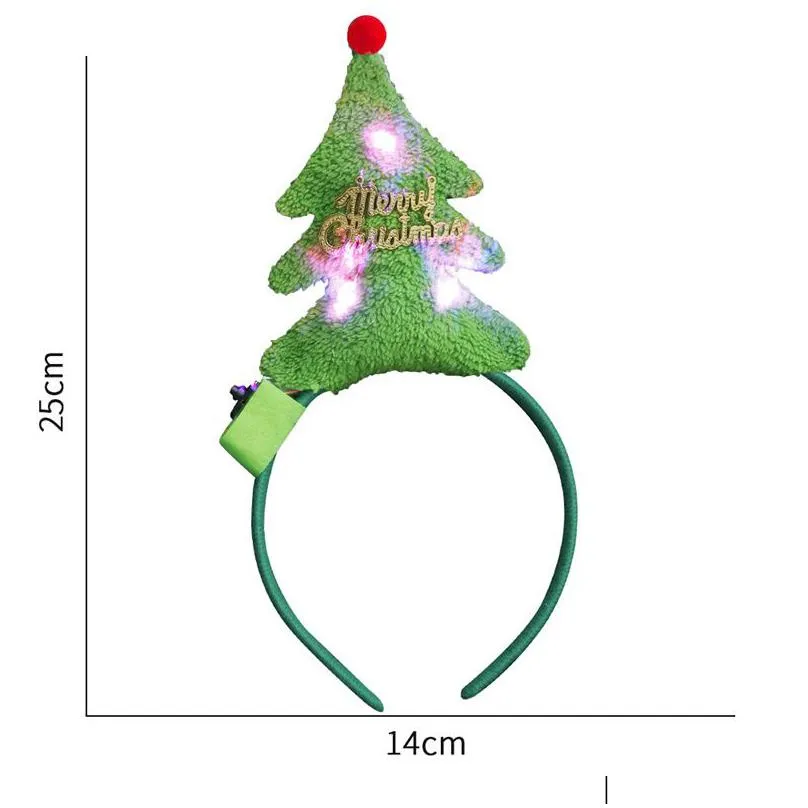 Christmas Decorations Christmas Led Headbands Tree Costume Headwear Reindeer Elf Hats Headband Xmas Light Up Holiday Party Favors Supp Dhrnh