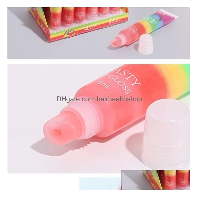 Lipstick Lipstick 24Pcs Rainbows Moisturizer Lips Balm Tint Care Bk Jelly Sugar Lipbalm Tasty Shiny Lip Gloss Make Up Set Health Beaut Dhvsh