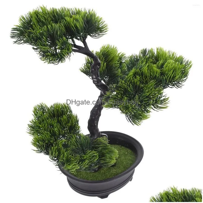 Decorative Flowers Artificial Tree Fake Decors Plants Imitation Pine Ornaments Home Indoor Cute Desk Dh2Mg