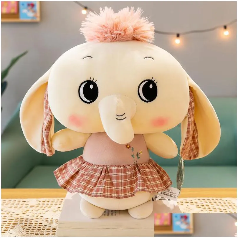 Plush Dolls 25Cm Creative Cartoon Cute Elephant Plush Doll Toy Elephantplush Pillow Boy Girl Birthday Gift Factory Wholesale Toys Gift Dhmpu