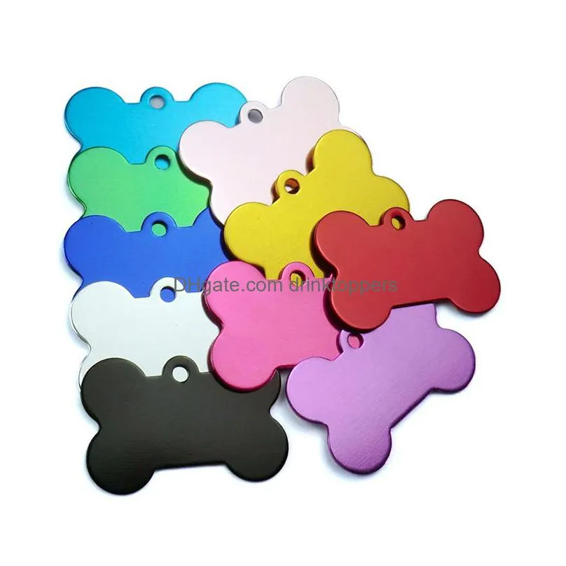 7 styles diy id card pet metal aluminum alloy pets tag fashion durable easy to use dog cat tags