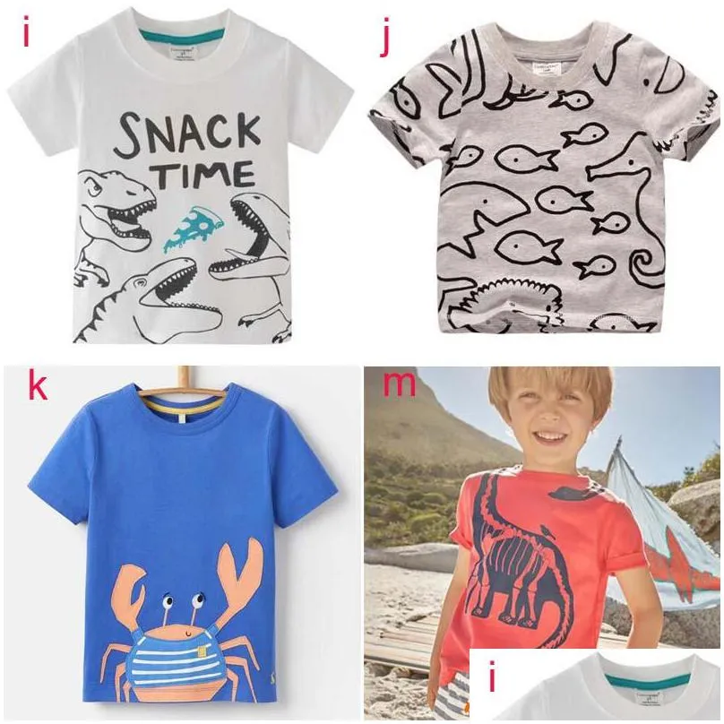 T-Shirts 14 Style Kids Clothes T Shirt Boys Girl 100%Cotton Short Sleeve Cartoon Dinosaur  Letters Summer Baby, Kids Maternity Bab Dhp0I