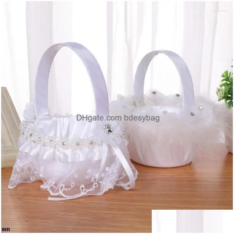 Party Decoration Western-Style Elegant Wedding Supplies Flower Basket Simation Petals Portable Home Decor-Gift Dh8Hz