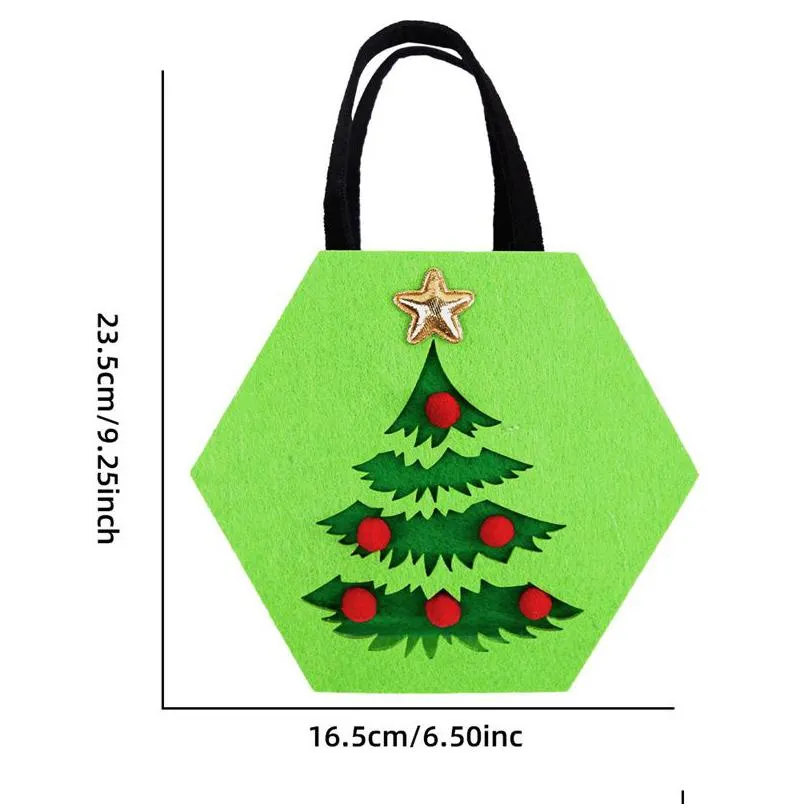 Other Festive & Party Supplies Felt Christmas Goody Bag Reusable Tote Candy Bags With Handles Xmas Gift For Kids Girls Women Holiday P Dhwsl