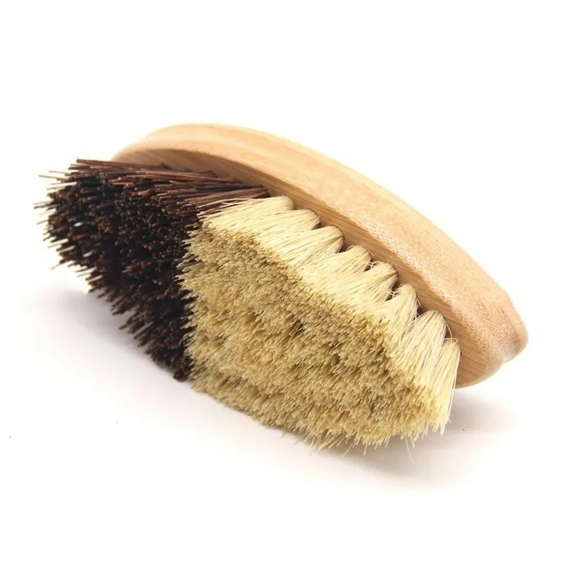 Cleaning Brushes Kitchen Wooden Cleaning Brush Environmentally Friendly Bamboo And Sisal Coarse Brown Plate Brushes For Vegetables Fru Dhxbn