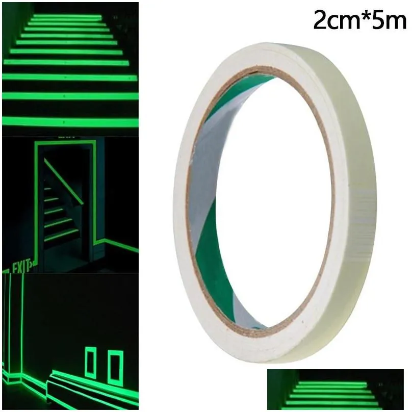 Party Decoration Party Decoration 5M Luminous Self-Adhesive Tape Sticker Poluminescent Glow In The Dark Diy Wall Fluorescent Safety Em Dhdrs